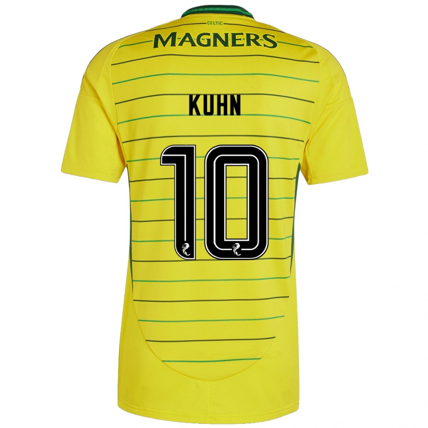 Kandiny Femme Maillot Nicolas Kühn #10 Jaune Tenues Extérieur 2024/25 T-Shirt