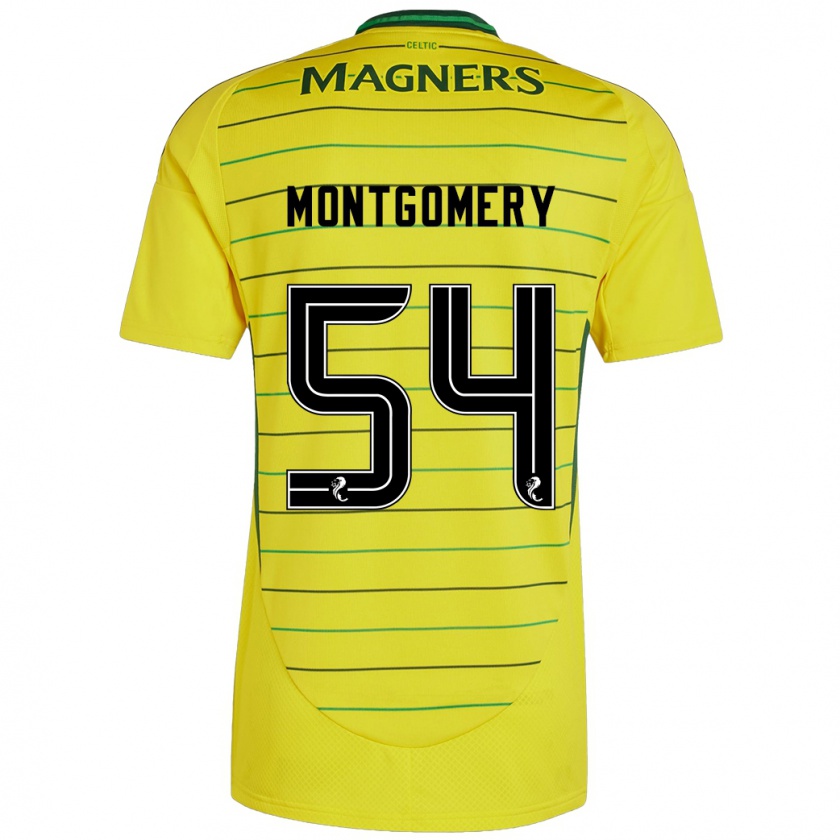 Kandiny Femme Maillot Adam Montgomery #54 Jaune Tenues Extérieur 2024/25 T-Shirt