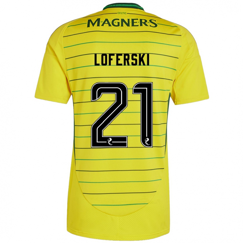 Kandiny Femme Maillot Kit Loferski #21 Jaune Tenues Extérieur 2024/25 T-Shirt