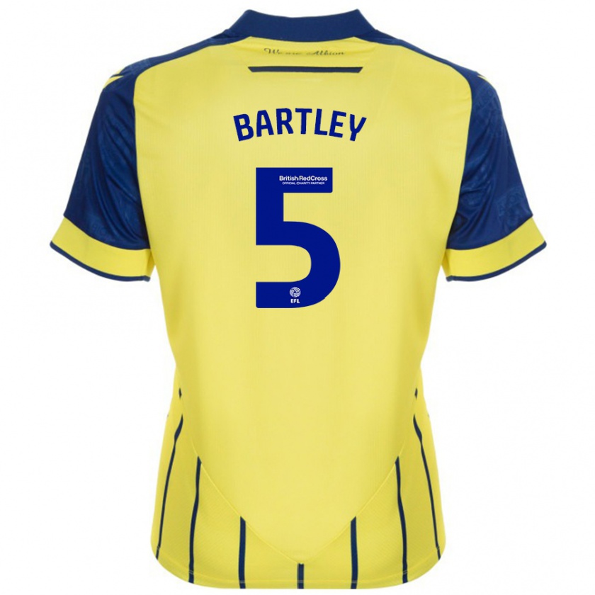 Kandiny Femme Maillot Kyle Bartley #5 Jaune Bleu Tenues Extérieur 2024/25 T-Shirt