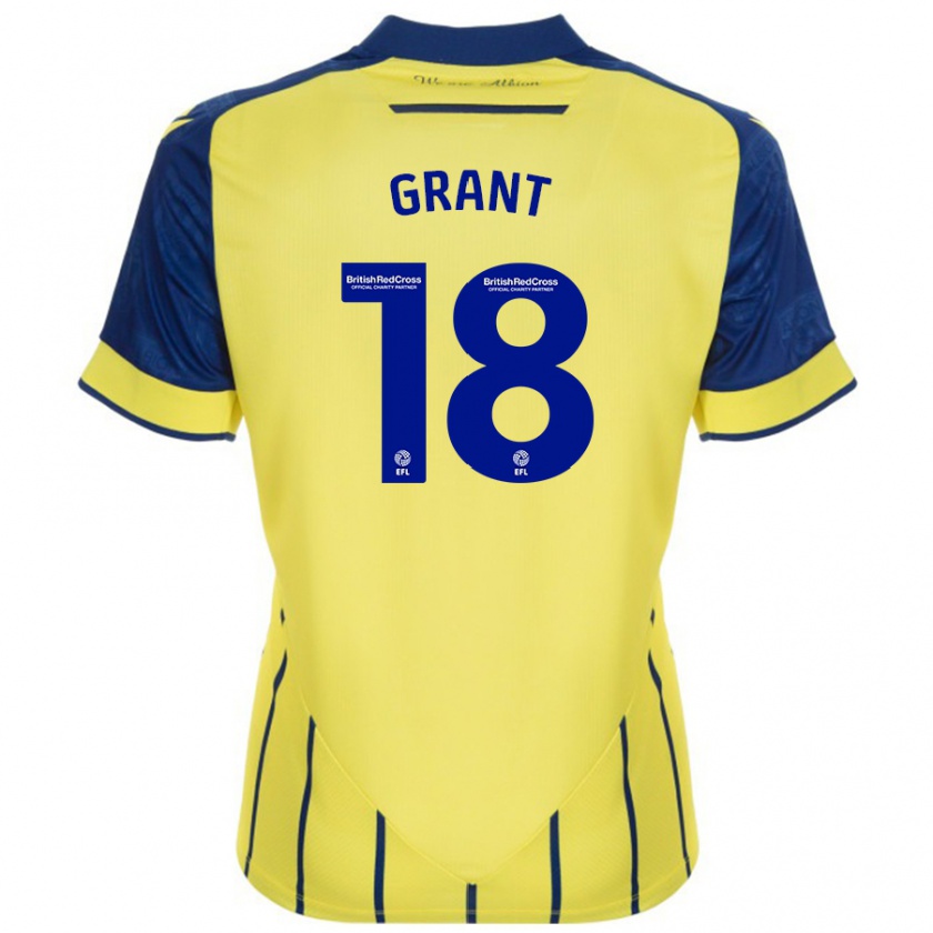 Kandiny Femme Maillot Karlan Grant #18 Jaune Bleu Tenues Extérieur 2024/25 T-Shirt