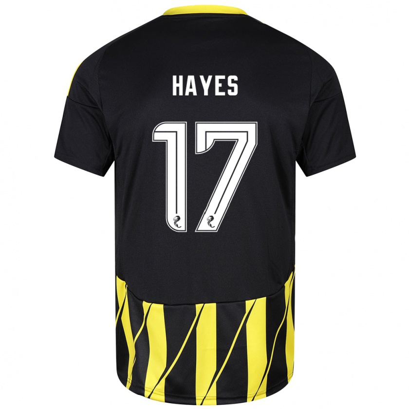 Kandiny Femme Maillot Jonny Hayes #17 Noir Jaune Tenues Extérieur 2024/25 T-Shirt