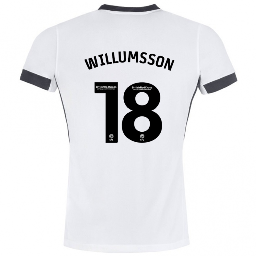 Kandiny Femme Maillot Willum Thór Willumsson #18 Blanc Noir Tenues Extérieur 2024/25 T-Shirt