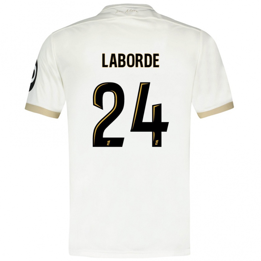 Kandiny Femme Maillot Gaëtan Laborde #24 Blanc Doré Tenues Extérieur 2024/25 T-Shirt