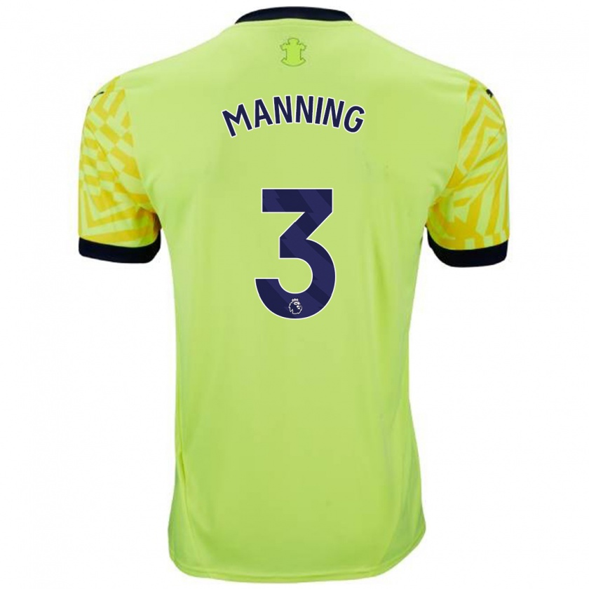 Kandiny Femme Maillot Ryan Manning #3 Jaune Tenues Extérieur 2024/25 T-Shirt