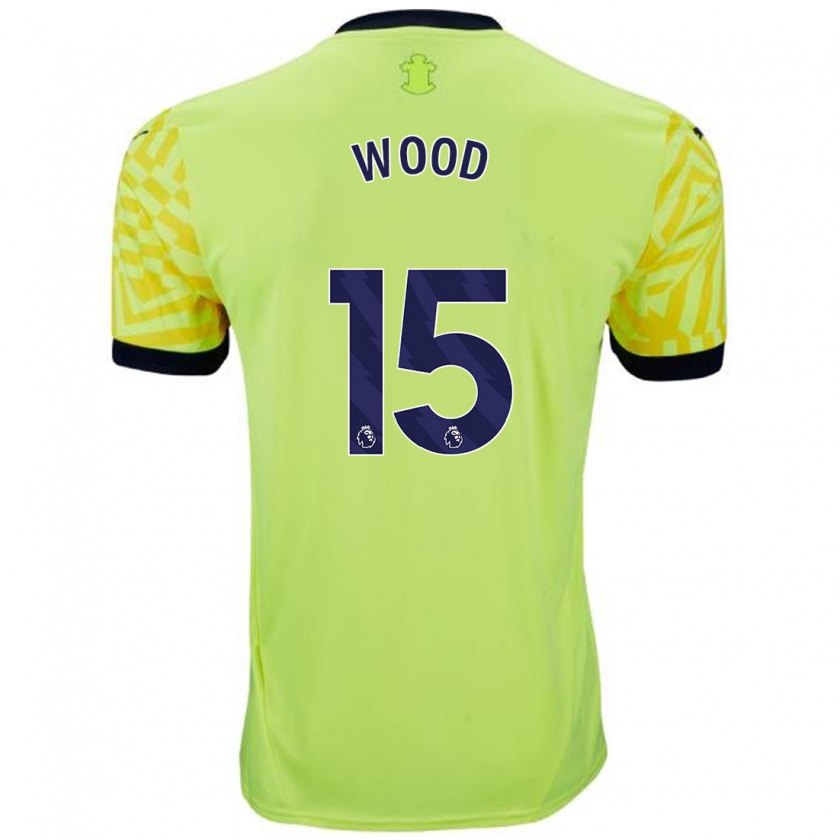 Kandiny Femme Maillot Nathan Wood #15 Jaune Tenues Extérieur 2024/25 T-Shirt