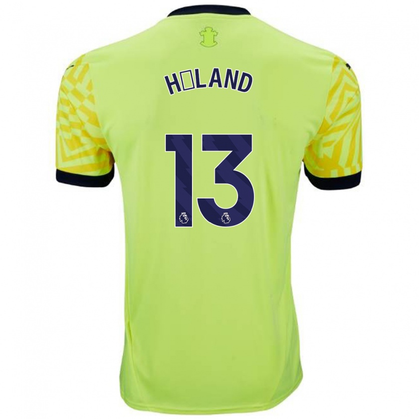 Kandiny Femme Maillot Benedicte Håland #13 Jaune Tenues Extérieur 2024/25 T-Shirt