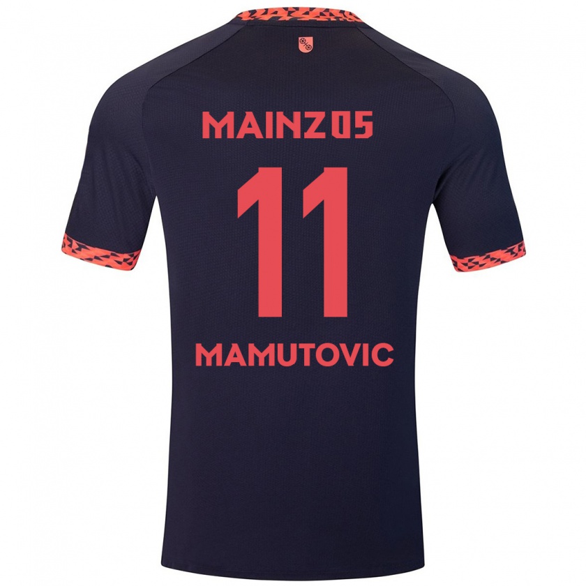 Kandiny Femme Maillot David Mamutovic #11 Bleu Corail Rouge Tenues Extérieur 2024/25 T-Shirt