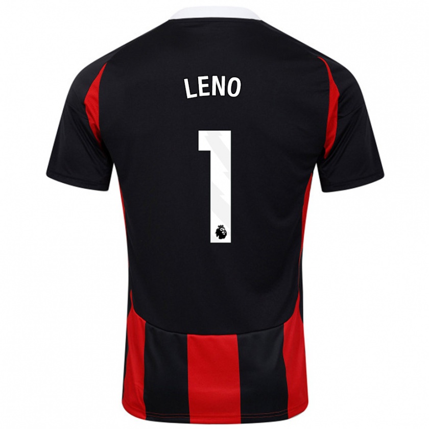 Kandiny Femme Maillot Bernd Leno #1 Noir Rouge Tenues Extérieur 2024/25 T-Shirt