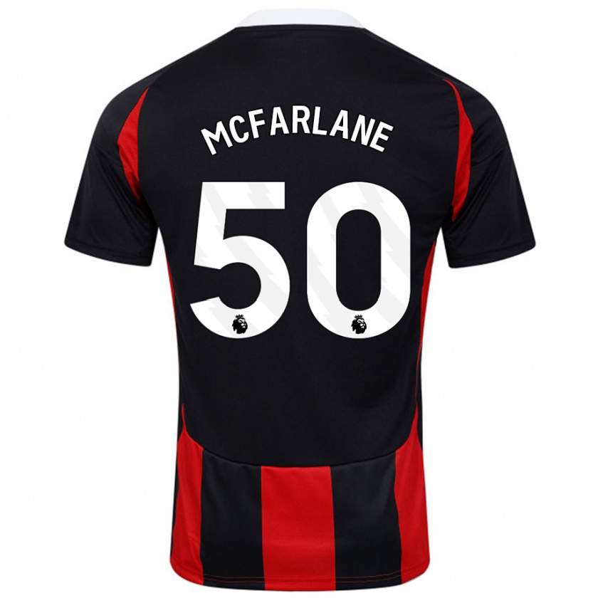 Kandiny Femme Maillot Callum Mcfarlane #50 Noir Rouge Tenues Extérieur 2024/25 T-Shirt