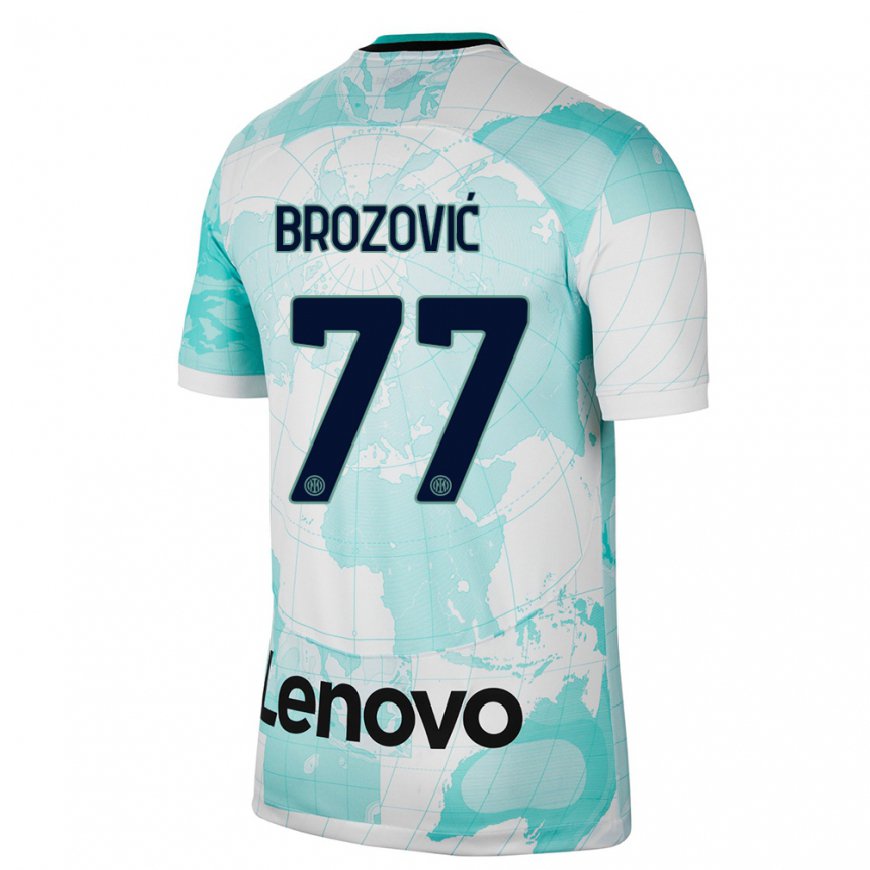 Kandiny Homme Maillot Marcelo Brozovic #77 Vert Clair Blanc Troisieme 2022/23 T-shirt