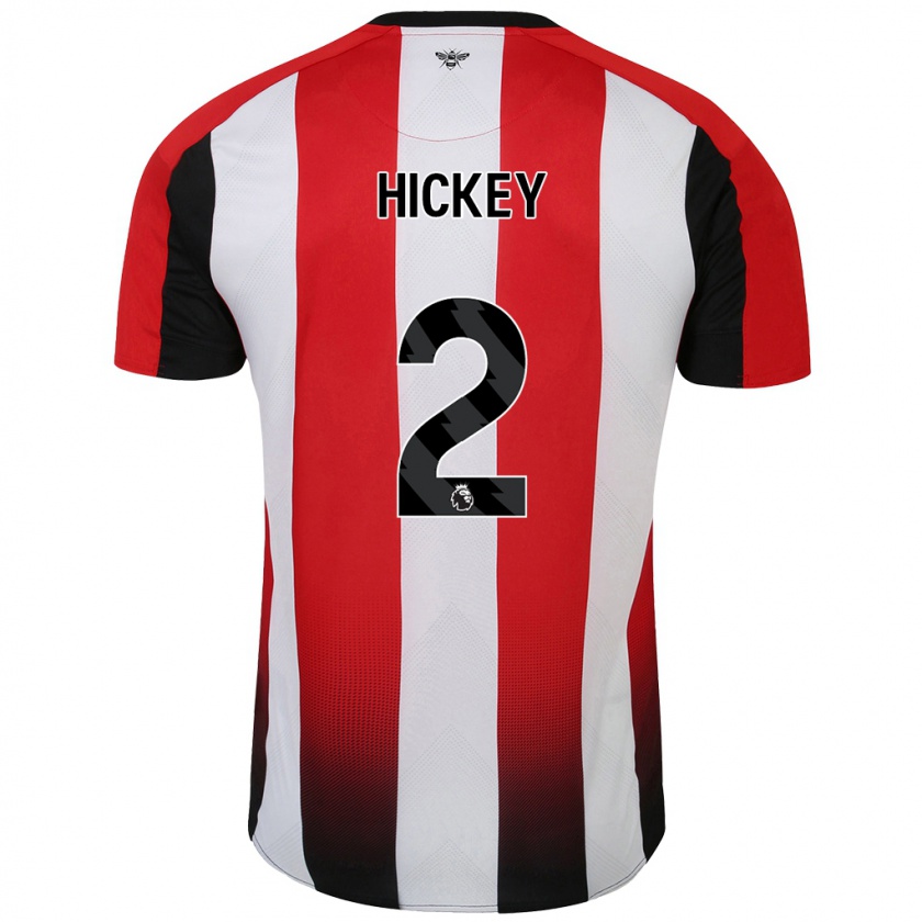 Kandiny Enfant Maillot Aaron Hickey #2 Rouge Blanc Tenues Domicile 2024/25 T-Shirt