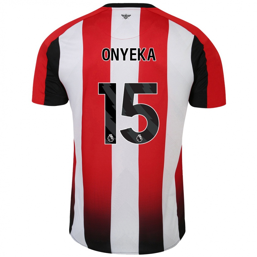 Kandiny Enfant Maillot Frank Onyeka #15 Rouge Blanc Tenues Domicile 2024/25 T-Shirt