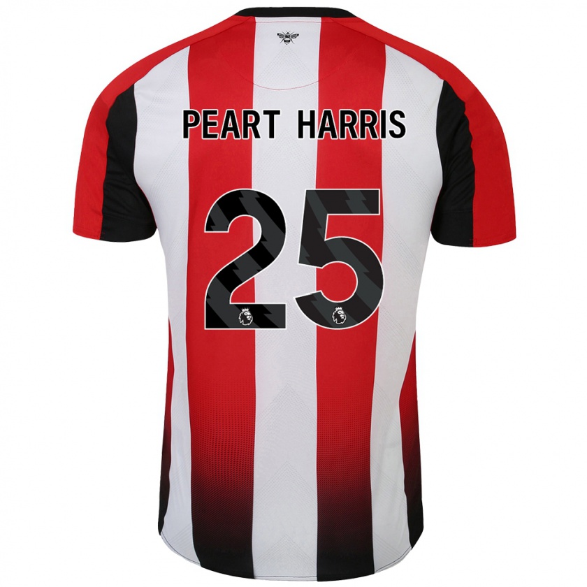 Kandiny Enfant Maillot Myles Peart-Harris #25 Rouge Blanc Tenues Domicile 2024/25 T-Shirt