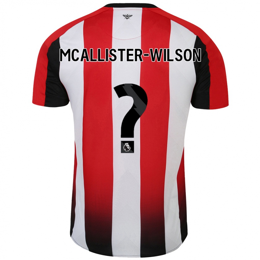 Kandiny Enfant Maillot Zack Mcallister-Wilson #0 Rouge Blanc Tenues Domicile 2024/25 T-Shirt