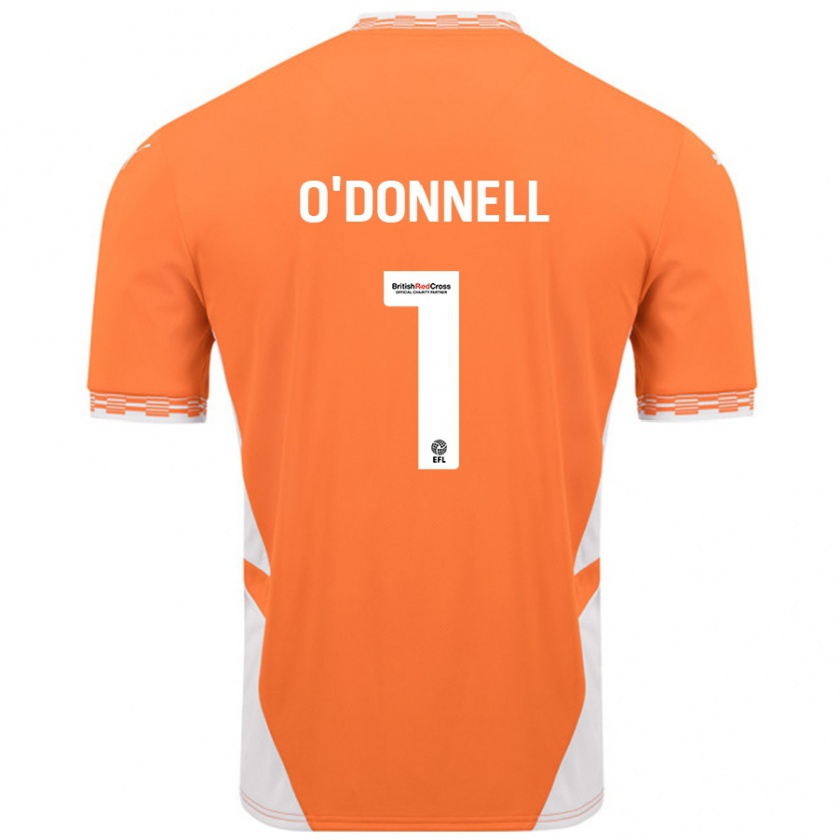 Kandiny Enfant Maillot Richard O'donnell #1 Orange Blanc Tenues Domicile 2024/25 T-Shirt