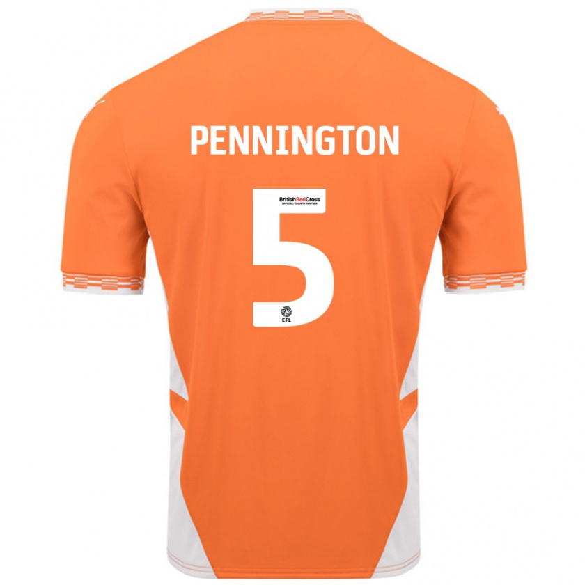 Kandiny Enfant Maillot Matthew Pennington #5 Orange Blanc Tenues Domicile 2024/25 T-Shirt