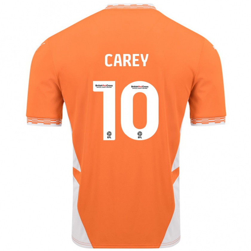 Kandiny Enfant Maillot Sonny Carey #10 Orange Blanc Tenues Domicile 2024/25 T-Shirt