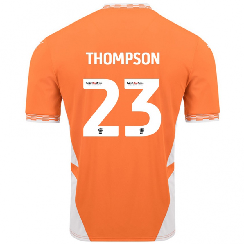 Kandiny Enfant Maillot Dominic Thompson #23 Orange Blanc Tenues Domicile 2024/25 T-Shirt