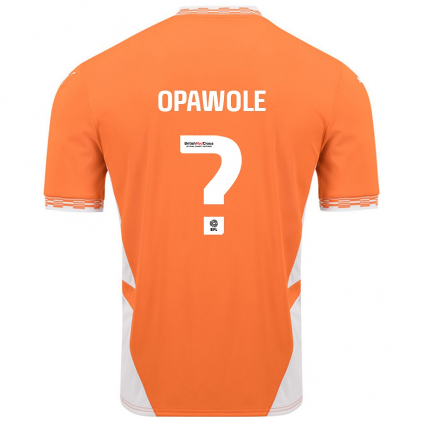 Kandiny Enfant Maillot Johnson Opawole #0 Orange Blanc Tenues Domicile 2024/25 T-Shirt