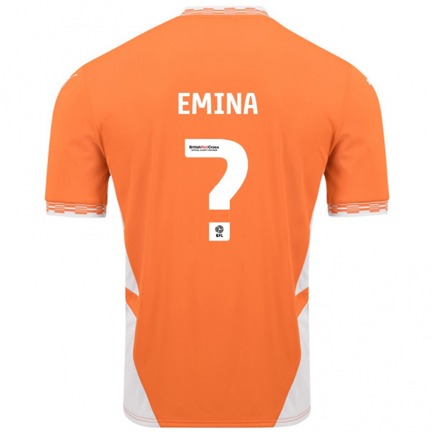 Kandiny Enfant Maillot Ezra Emina #0 Orange Blanc Tenues Domicile 2024/25 T-Shirt