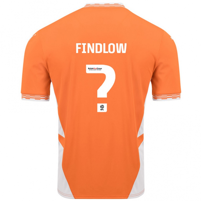 Kandiny Enfant Maillot Luke Findlow #0 Orange Blanc Tenues Domicile 2024/25 T-Shirt