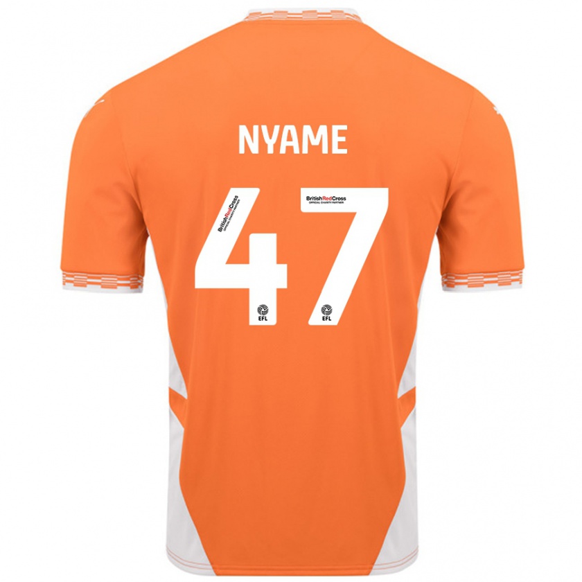 Kandiny Enfant Maillot Josh Nyame #47 Orange Blanc Tenues Domicile 2024/25 T-Shirt