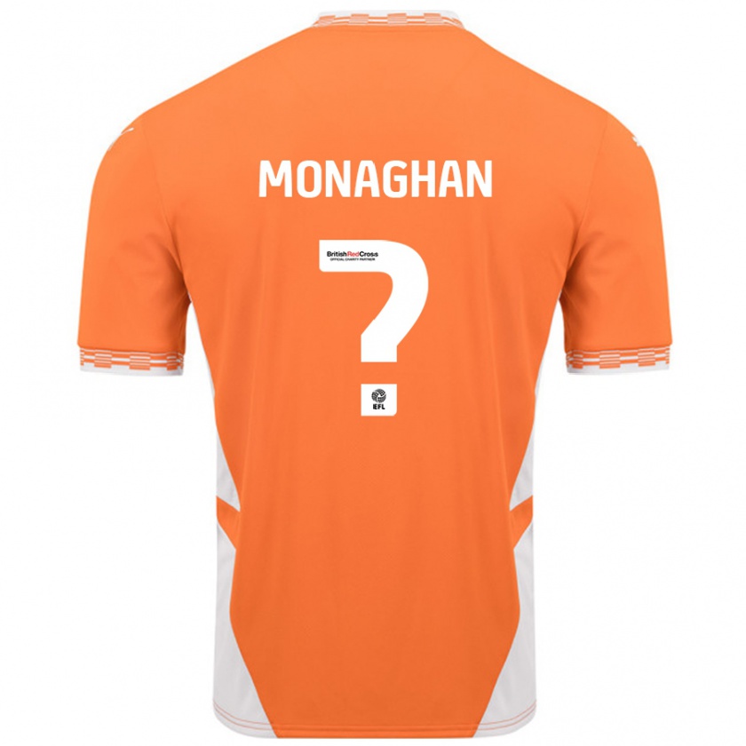 Kandiny Enfant Maillot Kayleigh Monaghan #0 Orange Blanc Tenues Domicile 2024/25 T-Shirt