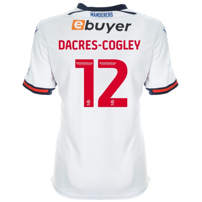 Kandiny Enfant Maillot Josh Dacres-Cogley #12 Blanc Tenues Domicile 2024/25 T-Shirt