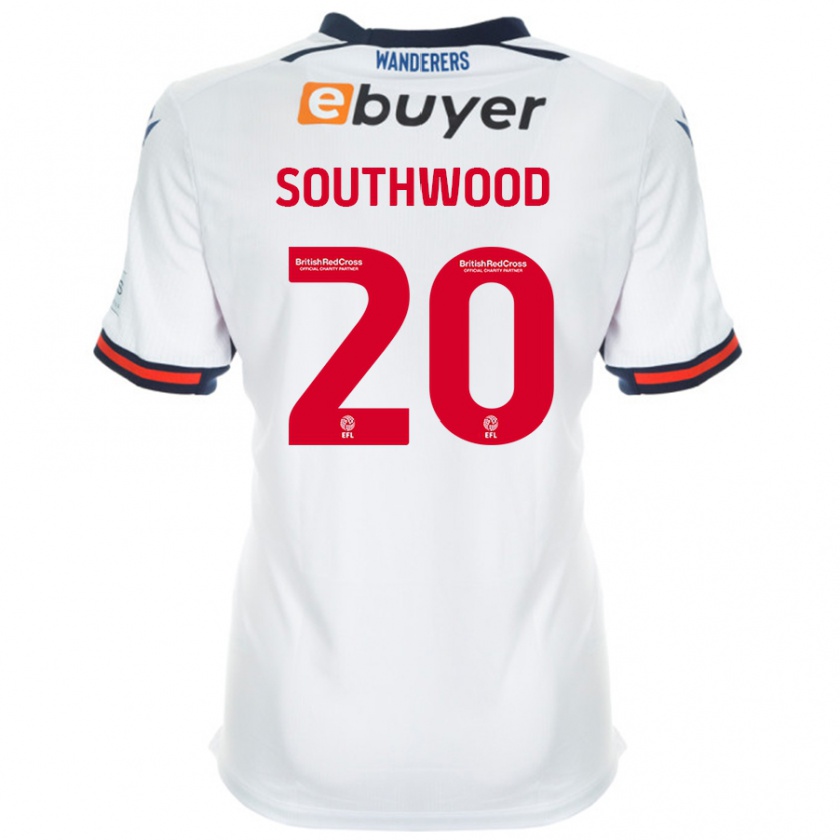 Kandiny Enfant Maillot Luke Southwood #20 Blanc Tenues Domicile 2024/25 T-Shirt