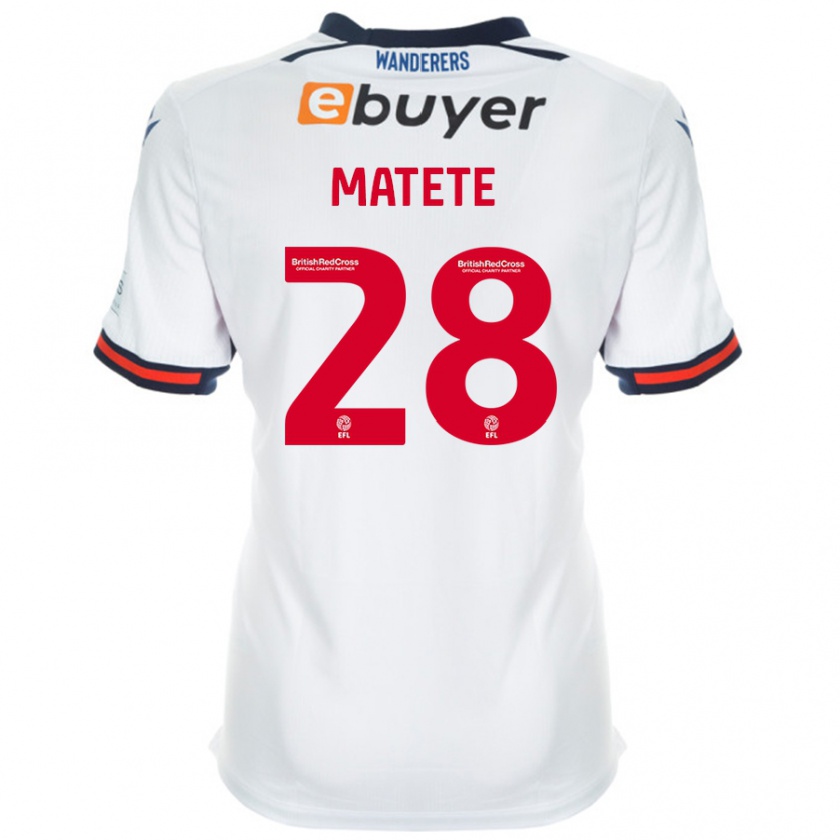 Kandiny Enfant Maillot Jay Matete #28 Blanc Tenues Domicile 2024/25 T-Shirt