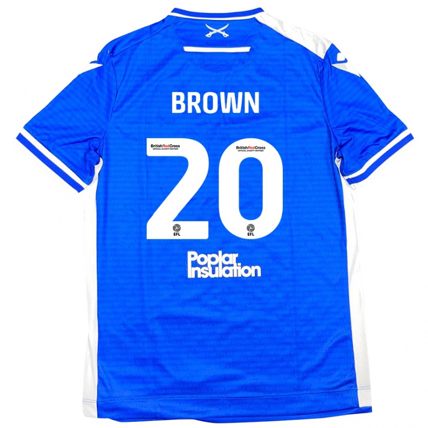 Kandiny Enfant Maillot Jevani Brown #20 Bleu Blanc Tenues Domicile 2024/25 T-Shirt