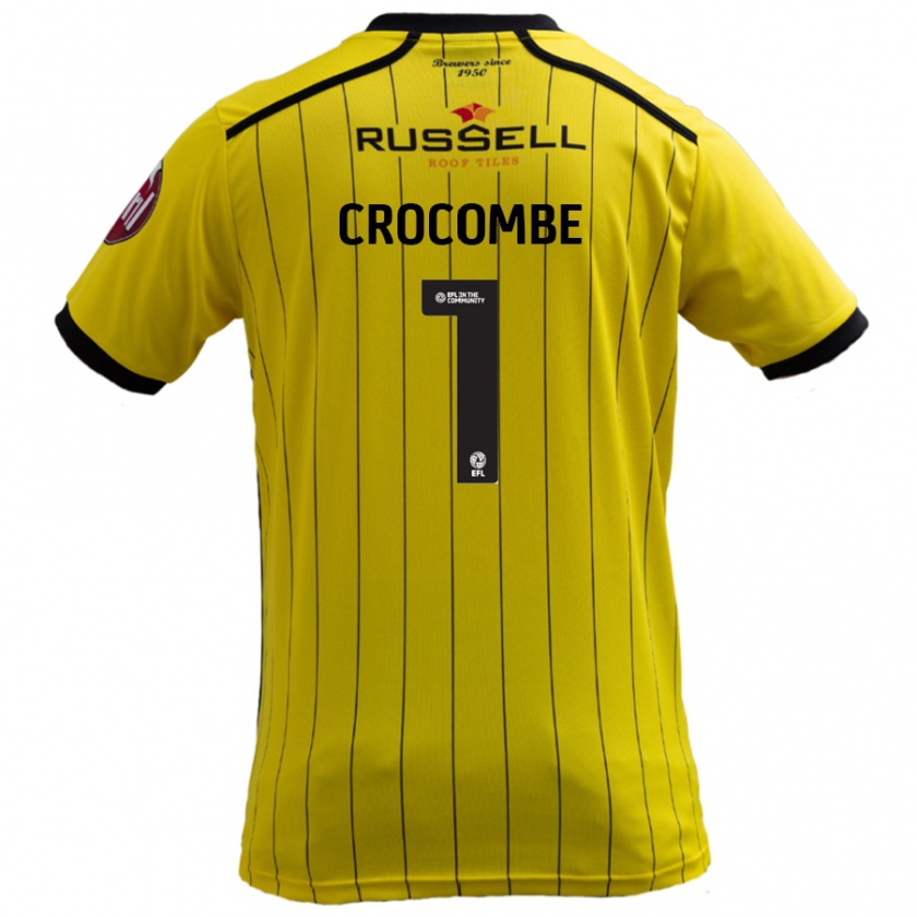 Kandiny Enfant Maillot Max Crocombe #1 Jaune Tenues Domicile 2024/25 T-Shirt