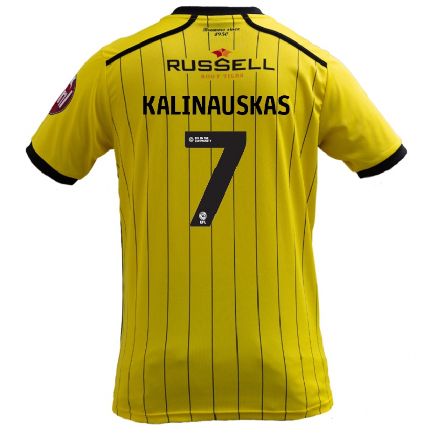 Kandiny Enfant Maillot Tomas Kalinauskas #7 Jaune Tenues Domicile 2024/25 T-Shirt