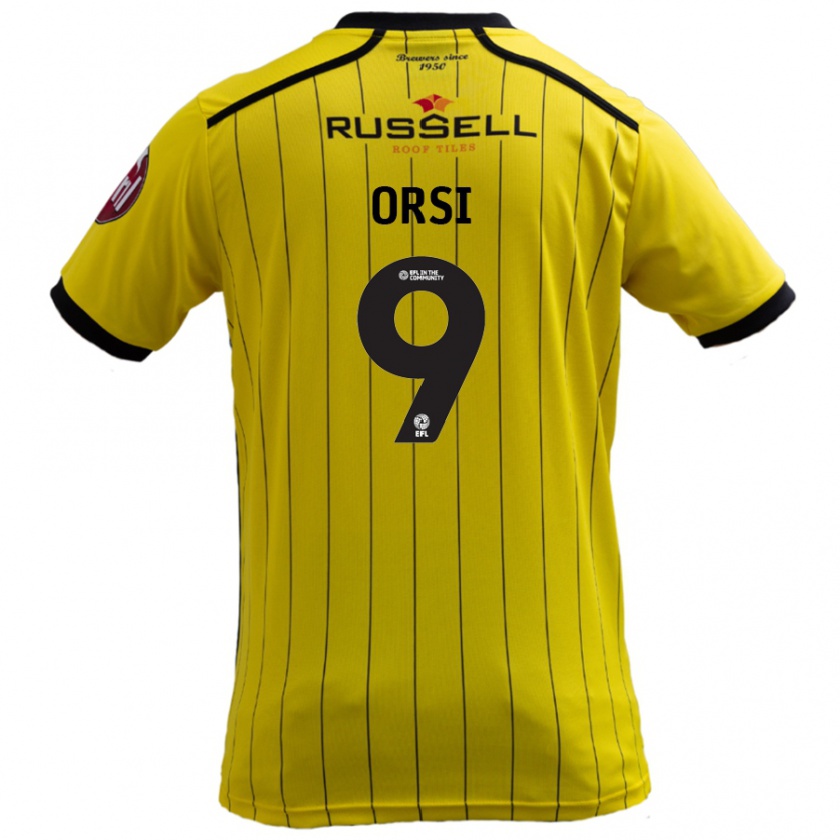 Kandiny Enfant Maillot Danilo Orsi #9 Jaune Tenues Domicile 2024/25 T-Shirt