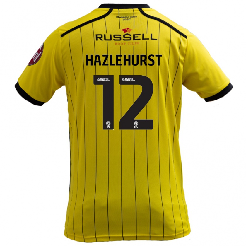 Kandiny Enfant Maillot Jack Hazlehurst #12 Jaune Tenues Domicile 2024/25 T-Shirt