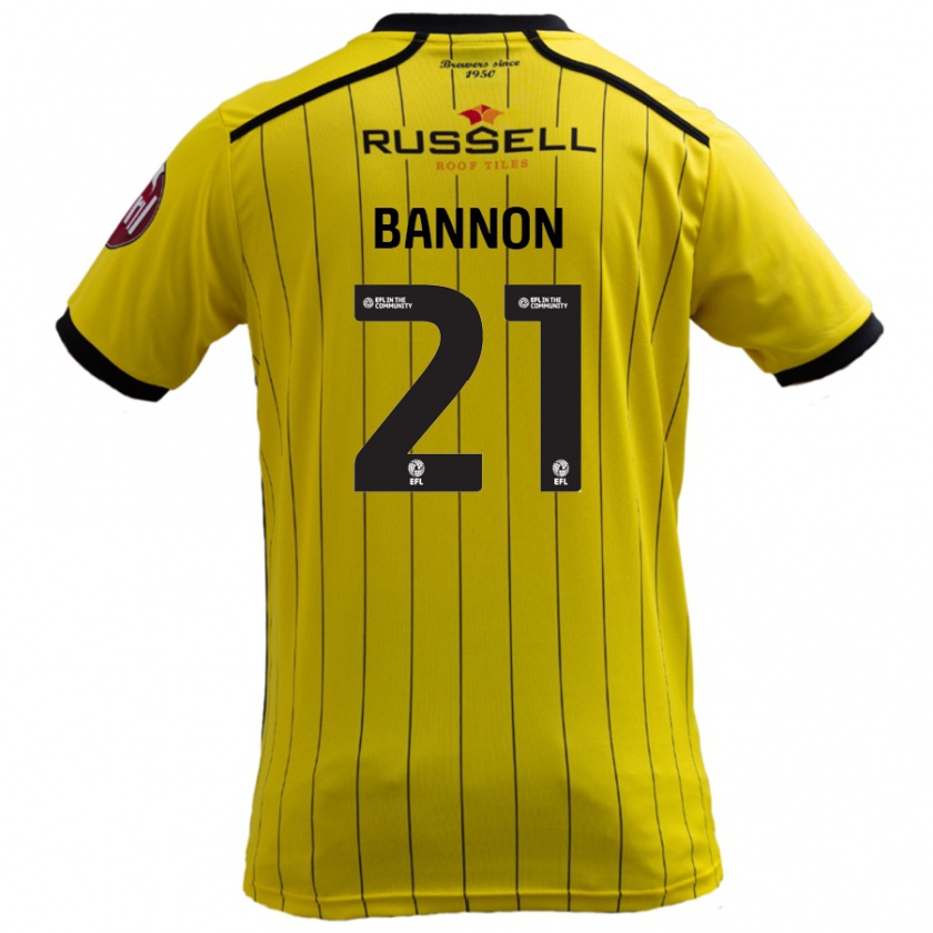 Kandiny Enfant Maillot Alex Bannon #21 Jaune Tenues Domicile 2024/25 T-Shirt