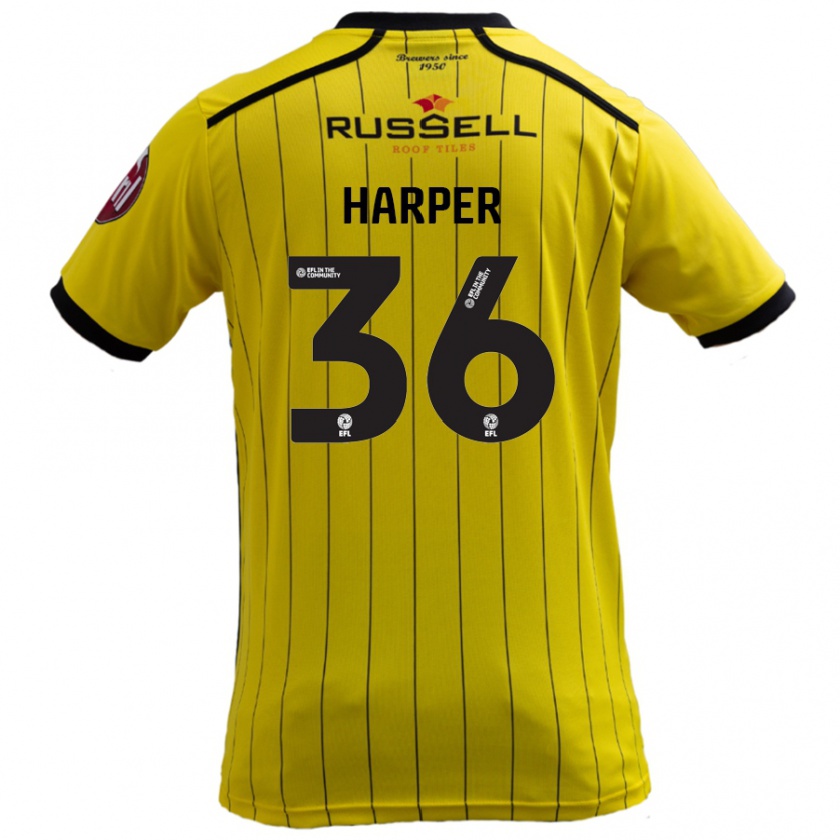 Kandiny Enfant Maillot Rekeem Harper #36 Jaune Tenues Domicile 2024/25 T-Shirt