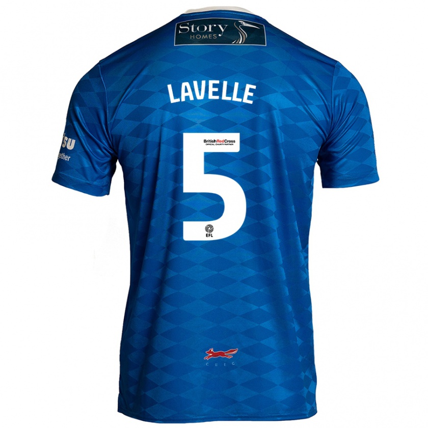 Kandiny Enfant Maillot Sam Lavelle #5 Bleu Tenues Domicile 2024/25 T-Shirt