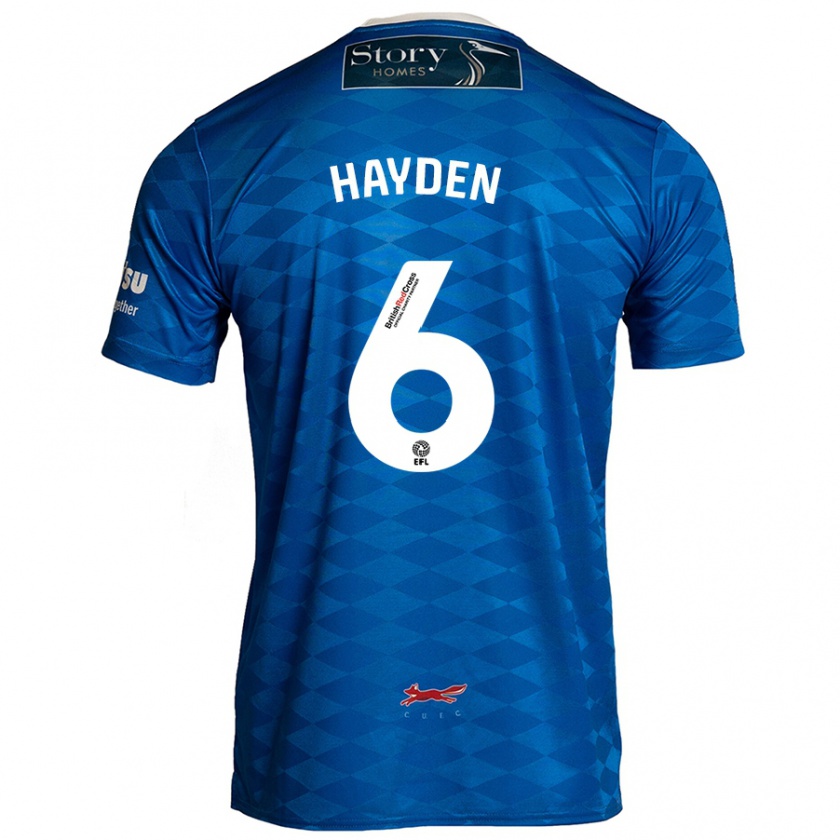 Kandiny Enfant Maillot Aaron Hayden #6 Bleu Tenues Domicile 2024/25 T-Shirt