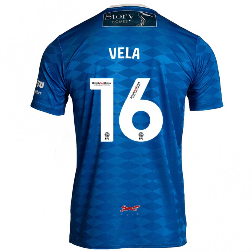 Kandiny Enfant Maillot Josh Vela #16 Bleu Tenues Domicile 2024/25 T-Shirt