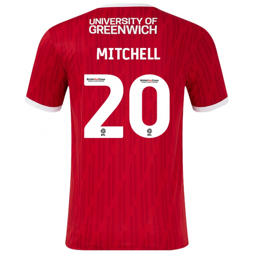 Kandiny Enfant Maillot Zach Mitchell #20 Rouge Blanc Tenues Domicile 2024/25 T-Shirt