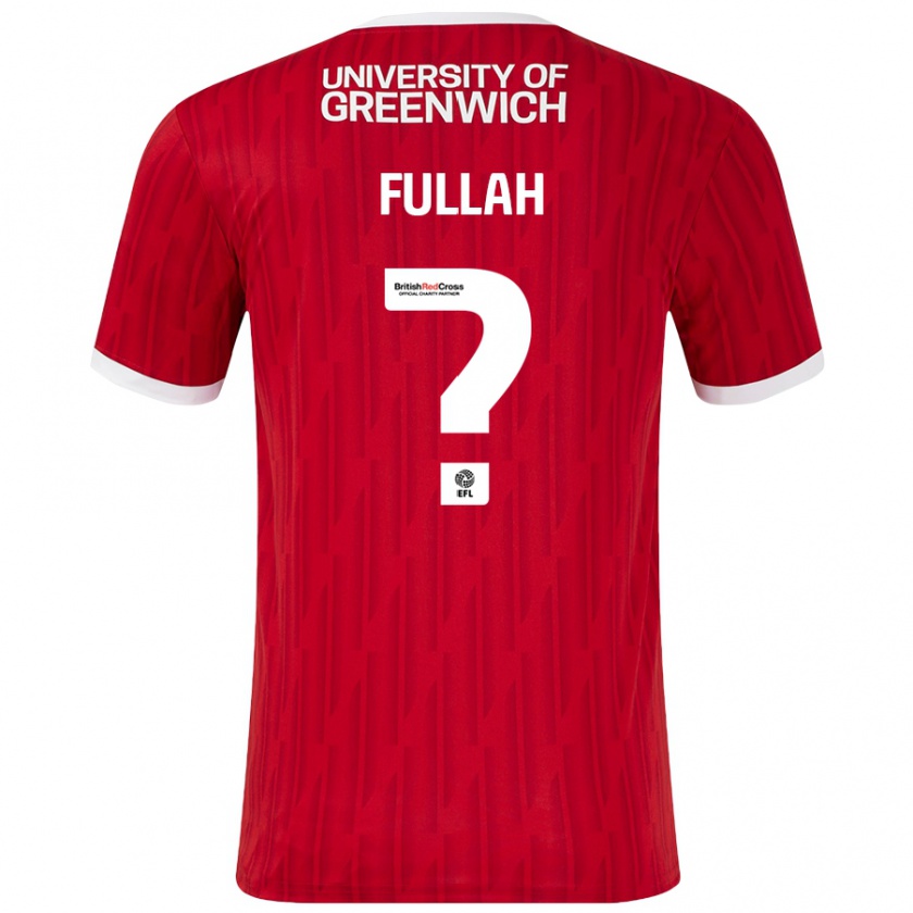 Kandiny Enfant Maillot Ibrahim Fullah #0 Rouge Blanc Tenues Domicile 2024/25 T-Shirt