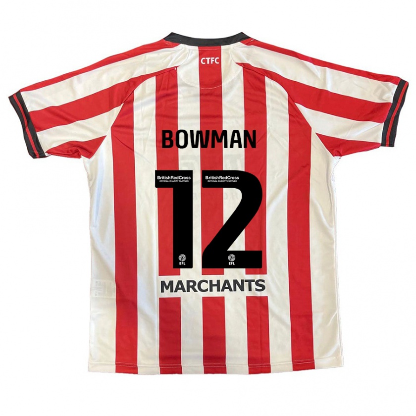 Kandiny Enfant Maillot Ryan Bowman #12 Rouge Blanc Tenues Domicile 2024/25 T-Shirt