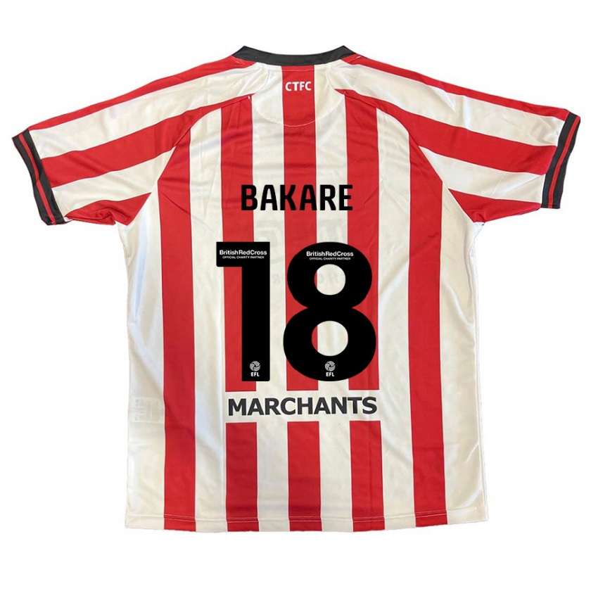 Kandiny Enfant Maillot Ibrahim Bakare #18 Rouge Blanc Tenues Domicile 2024/25 T-Shirt