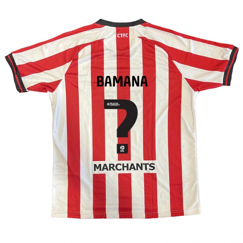 Kandiny Enfant Maillot Dan-Lewis Bamana #0 Rouge Blanc Tenues Domicile 2024/25 T-Shirt