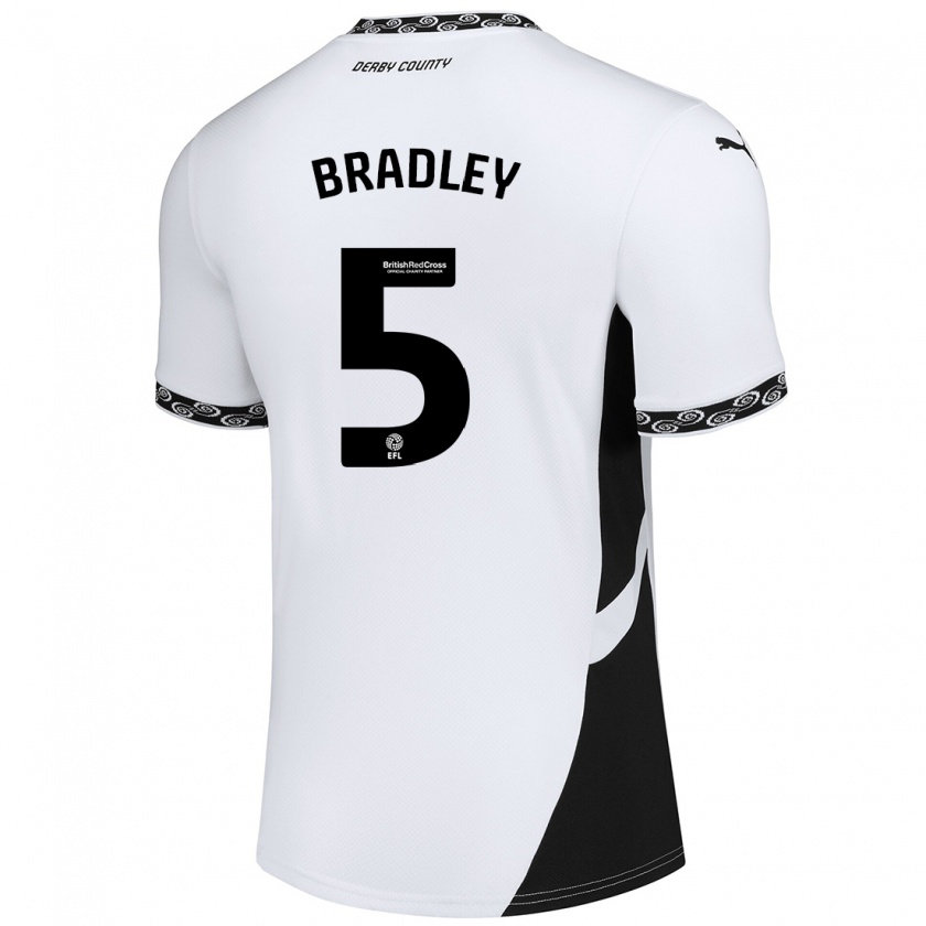 Kandiny Enfant Maillot Sonny Bradley #5 Blanc Noir Tenues Domicile 2024/25 T-Shirt