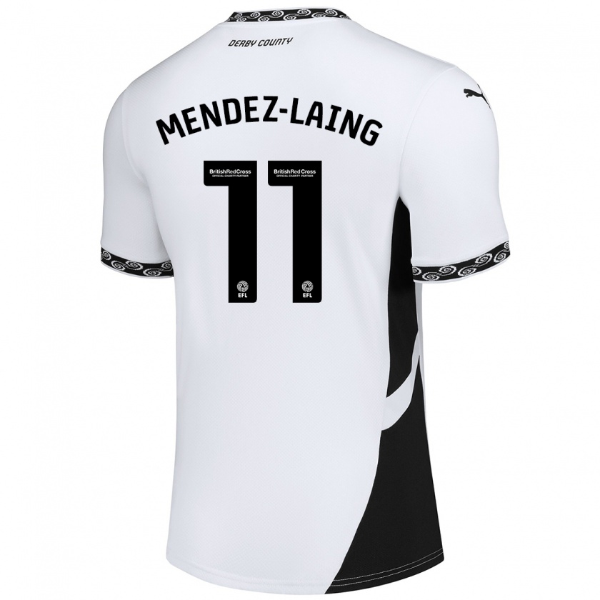 Kandiny Enfant Maillot Nathaniel Méndez-Laing #11 Blanc Noir Tenues Domicile 2024/25 T-Shirt