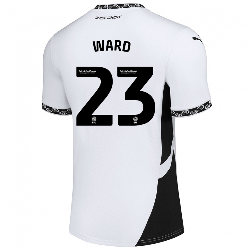 Kandiny Enfant Maillot Joe Ward #23 Blanc Noir Tenues Domicile 2024/25 T-Shirt