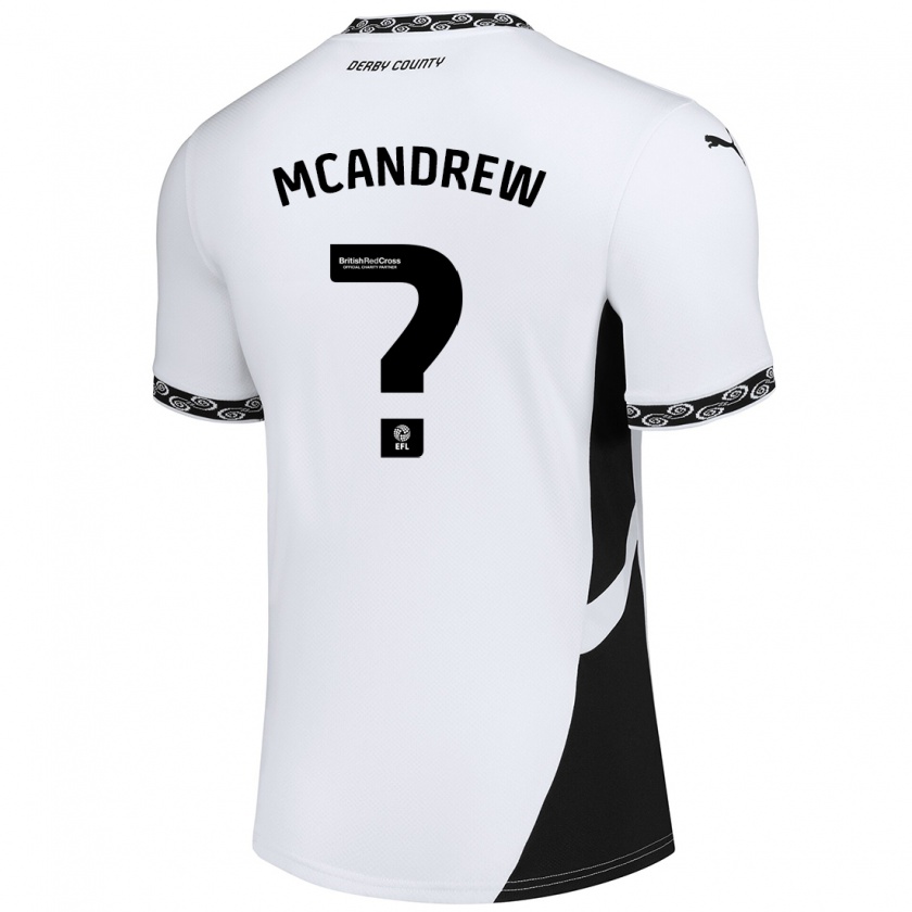 Kandiny Enfant Maillot Niall Mcandrew #0 Blanc Noir Tenues Domicile 2024/25 T-Shirt